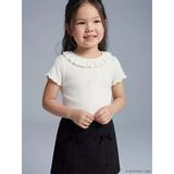Lcw Kids Ekru Fitilli Fırfır Detaylı Kız Çocuk Tişört