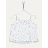 Lcw Kids Ekru Kare Yaka Desenli Askılı Poplin Kız Çocuk Bluz - 7 - 8 Yaş