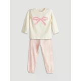 Lcw Kids Ekru Kurdele Detaylı Kız Çocuk Pijama Takım