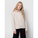 Lcw Kids Ekru Puantiyeli Kız Çocuk Pelüş Fermuarlı Sweatshirt