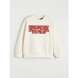 Lcw Kids Ekru Stranger Things Baskılı Kız Çocuk Kalın Sweatshirt