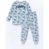 Lcw Kids Gri Bisiklet Yaka Dizanor Baskılı Erkek Çocuk Pijama Takım - 2 - 3 Yaş