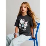 Lcw Kids Gri Bisiklet Yaka Hello Kitty Baskılı Kız Çocuk Tişört