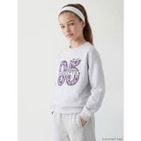Lcw Kids Gri Bisiklet Yaka New York Baskılı Kız Çocuk Kalın Sweatshirt