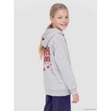 Lcw Kids Gri Kapüşonlu Baskılı Kız Çocuk Kalın Sweatshirt