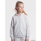 Lcw Kids Gri Kapüşonlu Orta Kalın Kız Çocuk Fermuarlı Sweatshirt