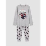 LCW Kids Gri Spider-man Bisiklet Yaka Erkek Çocuk Pijama Takım