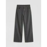 Lcw Kids Gri Wideleg Nakışlı Kız Çocuk Gabardin Pantolon