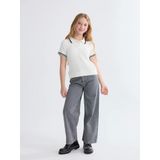 Lcw Kids Gri Wideleg Taşlı Kız Çocuk Jean Pantolon