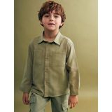 Lcw Kids Haki Basic Gabardin Uzun Kollu Erkek Çocuk Gömlek