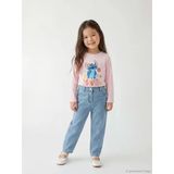 Lcw Kids İndigo Beli Lastikli Mom Fit Kız Çocuk Jean Pantolon