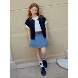 Lcw Kids Indigo Beli Lastikli Pileli Kız Çocuk Jean Şort Etek