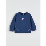 Lcw Kids İndigo Bisiklet Yaka Kız Çocuk Sweatshirt