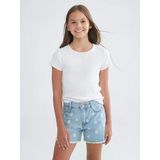 Lcw Kids İndigo Çiçekli Kız Çocuk Jean Şort