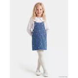 Lcw Kids İndigo Fiyonk Desenli Kız Çocuk Jean Salopet Elbise