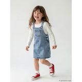 Lcw Kids İndigo Fiyonk Ve Taşlı Kız Çocuk Jean Salopet Elbise