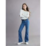 Lcw Kids İndigo İspanyol Paça Kız Çocuk Jean Pantolon