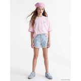 Lcw Kids İndigo Kalp Nakışlı Kız Çocuk Jean Şort