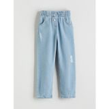 Lcw Kids İndigo Paperbag Kız Çocuk Jean Pantolon