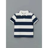 Lcw Kids Indigo Polo Yaka Çizgili Erkek Çocuk Tişört