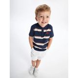 Lcw Kids Indigo Polo Yaka Kısa Kollu Nakışlı Erkek Bebek Tişört