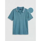 Lcw Kids İndigo Polo Yaka Şerit Detaylı Erkek Çocuk Tişört