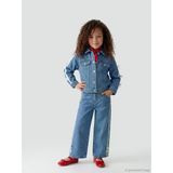 Lcw Kids İndigo Regular Fit Yanları Şeritli Kız Çocuk Jean Pantolon