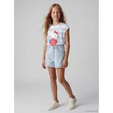Lcw Kids İndigo Taş İşlemeli Fiyonk Desenli Kız Çocuk Jean Şort