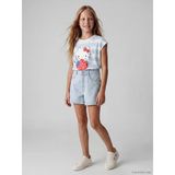 Lcw Kids İndigo Taş İşlemeli Fiyonk Desenli Kız Çocuk Jean Şort