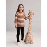 Lcw Kids Kahverengi Beli Lastikli Basic Kız Çocuk Kadife Tayt