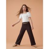 Lcw Kids Kahverengi Beli Lastikli Kız Çocuk Geniş Paça Pantolon