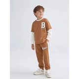 Lcw Kids Kahverengi Yazı Baskılı Erkek Çocuk Jogger Eşofman Altı