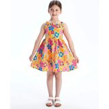 Lcw Kids Karişik Çiçekli Fırfırlı Kız Çocuk Keten Elbise