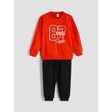 Lcw Kids Kırmızı Bisiklet Yaka Erkek Bebek Sweatshirt Ve Eşofman Alt 2'Li