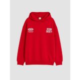 LCW Kids Kırmızı Kapüşonlu Erkek Çocuk Kalın Sweatshirt