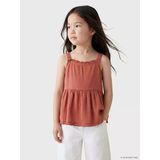Lcw Kids Kırmızı Kare Yaka Fırfırlı Kız Çocuk Bluz