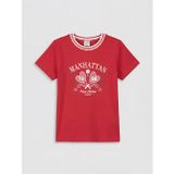 Lcw Kids Kırmızı Manhattan Baskılı Kız Çocuk Tişört
