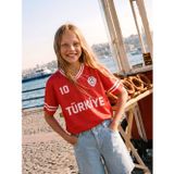 Lcw Kids Kırmızı Türkiye Baskılı Kız Çocuk Forma Tişört