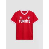 Lcw Kids Kırmızı V Yaka Türkiye Baskılı Erkek Çocuk Tişört