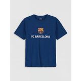 Lcw Kids Lacivert Bisiklet Yaka Fc Barcelona Baskılı Erkek Çocuk Tişört