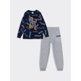 Lcw Kids Lacivert Bisiklet Yaka Polar Erkek Çocuk Pijama Takımı