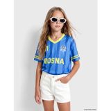 Lcw Kids Lacivert Bosna Baskılı Kız Çocuk Forma Tişört