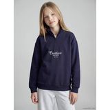 Lcw Kids Lacivert Dik Yaka Baskılı Kız Çocuk Kalın Sweatshirt