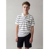 Lcw Kids Lacivert Polo Yaka Çizgili Erkek Çocuk Tişört