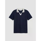 Lcw Kids Lacivert Polo Yaka Kendinden Çizgili Erkek Çocuk Tişört