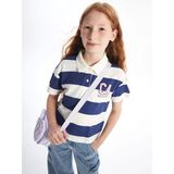 Lcw Kids Lacivert Polo Yaka Kısa Kollu Kız Çocuk Tişört