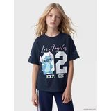 Lcw Kids Lacivert Stitch Baskılı Kız Çocuk Tişört