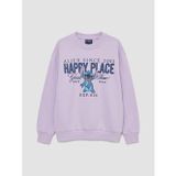 Lcw Kids Lila Stitch Baskılı Kız Çocuk Kalın Sweatshirt