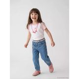 Lcw Kids Mavi Balloon Fit Çiçek Nakışlı Kız Çocuk Jean Pantolon