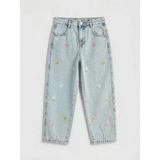 Lcw Kids Mavi Balloon Fit Nakışlı Kız Çocuk Jean Pantolon
